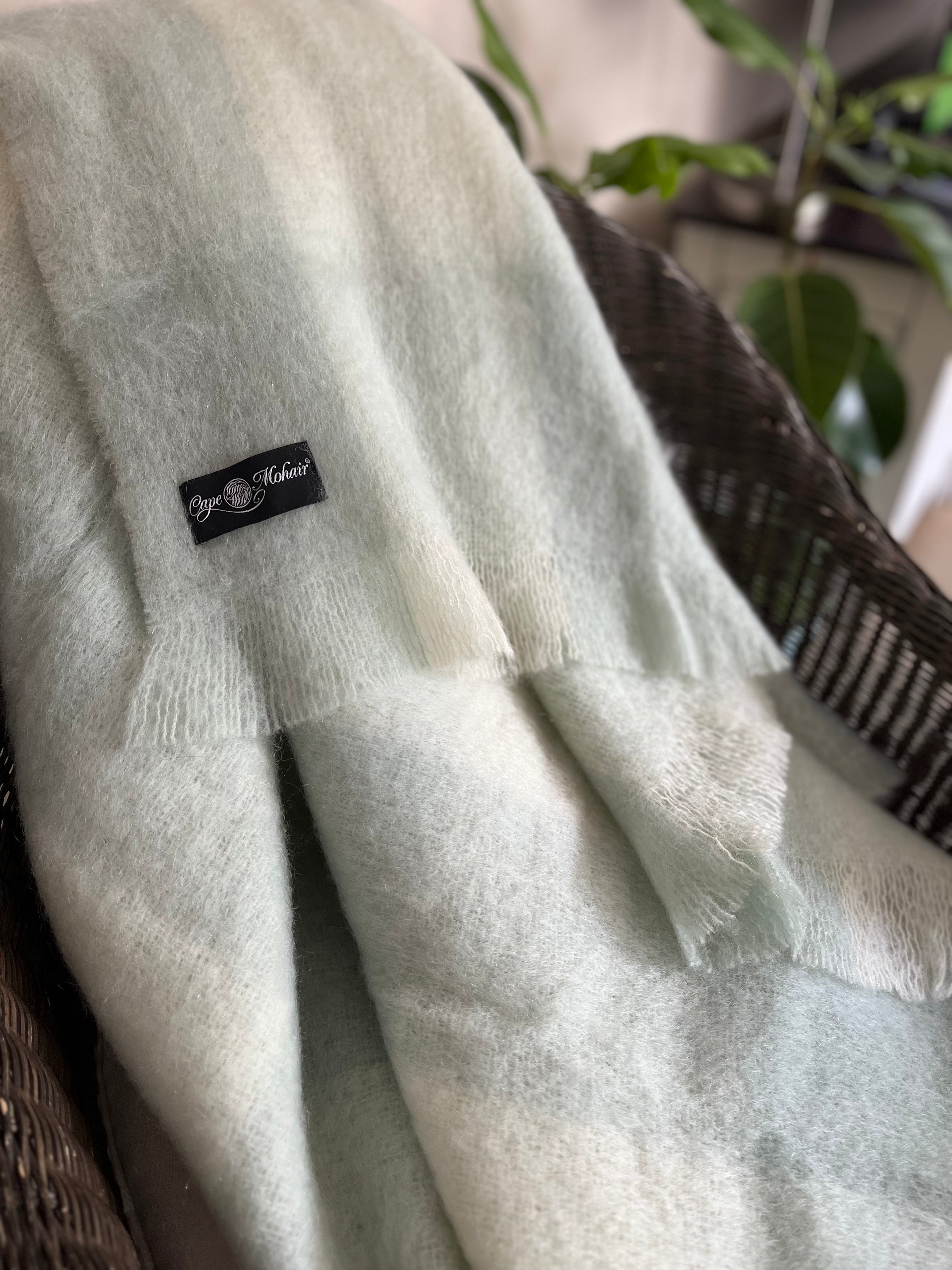 Avocado Check Mohair Blanket The Mohair Mill Shop