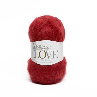 Raspberry red mohair knitting yarn