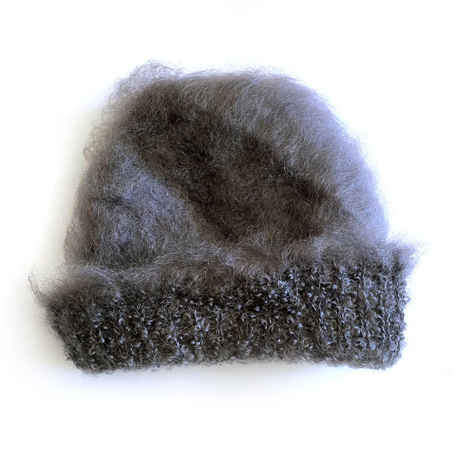 Mohair Fluffy Beanie Charcoal The Mohair Mill Shop