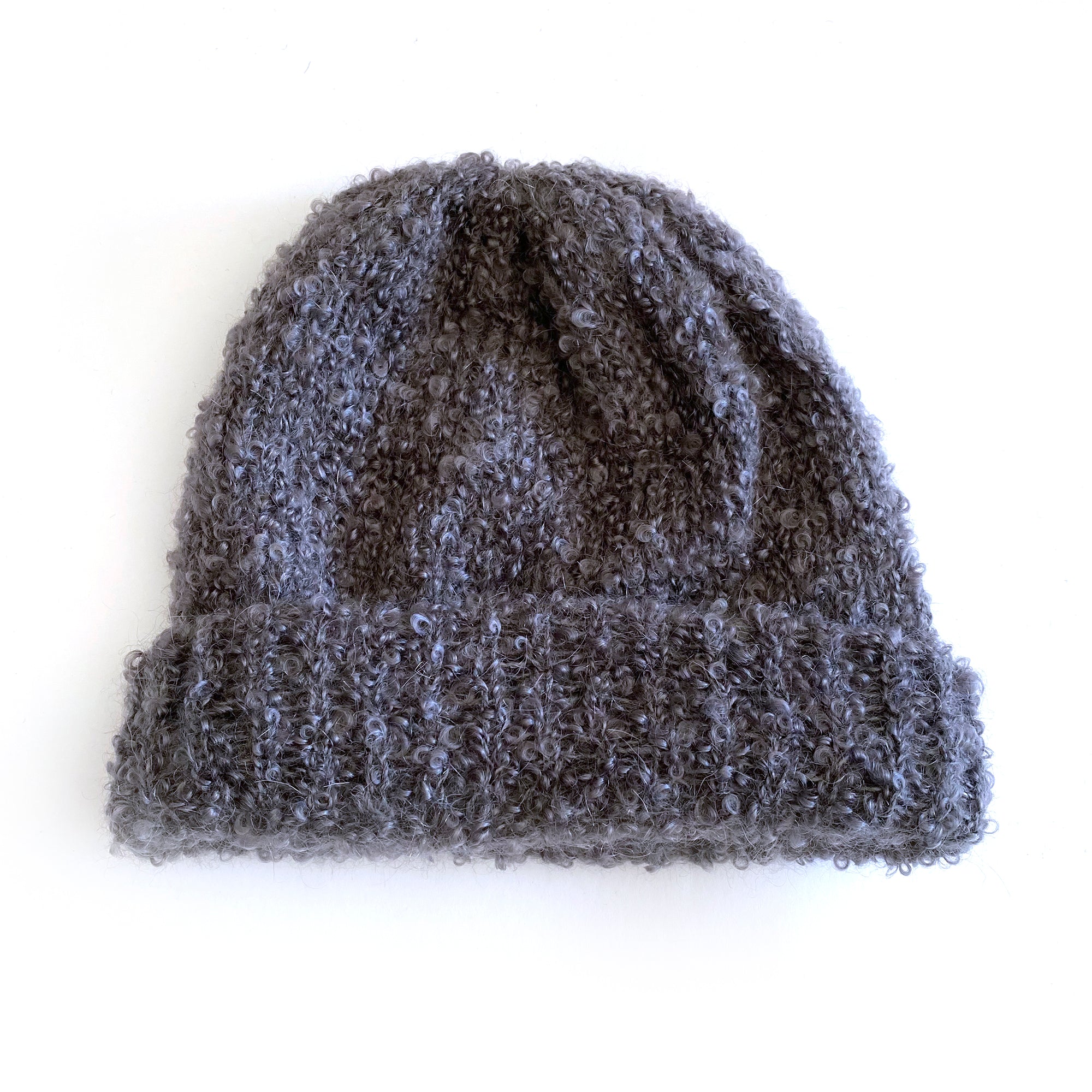 Mohair Boucle Beanie Charcoal The Mohair Mill Shop