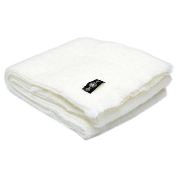 Iceberg White Mohair Blanket