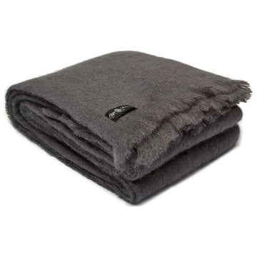 Anthracite Mohair Blanket