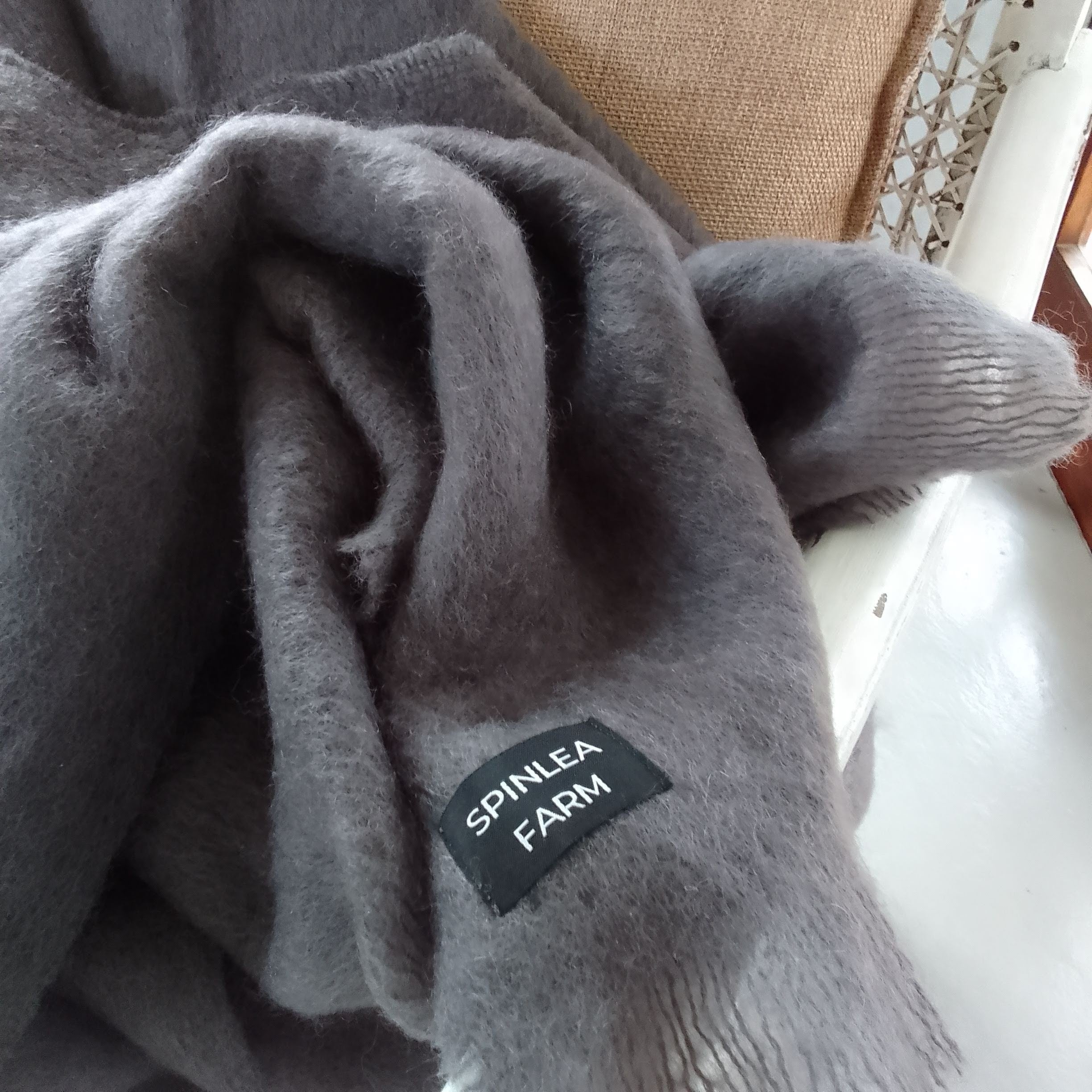 COAL Spinlea Farm Mohair Throw The Mohair Mill Shop