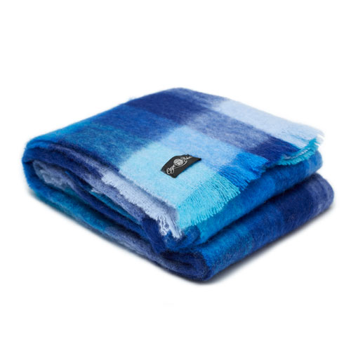 Blues Plaid Mohair Blanket The Mohair Mill Shop