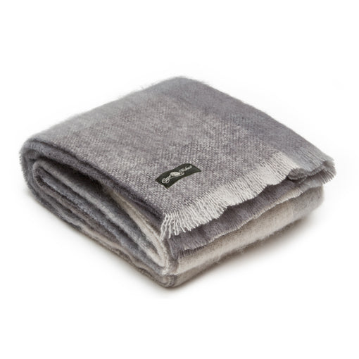 grey Pebble Beach mohair blanket by Cape Mohair in the Mohair Mill Shop made in South Africa