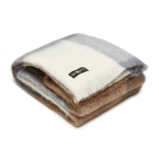 brown and grey coffee house mohair blanket by Cape Mohair, made in South Africa and sold by the mohair Mill Shop