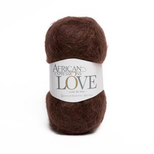 Brown mohair knitting yarn