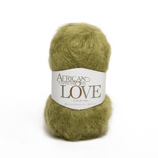 Avocado green mohair knitting yarn