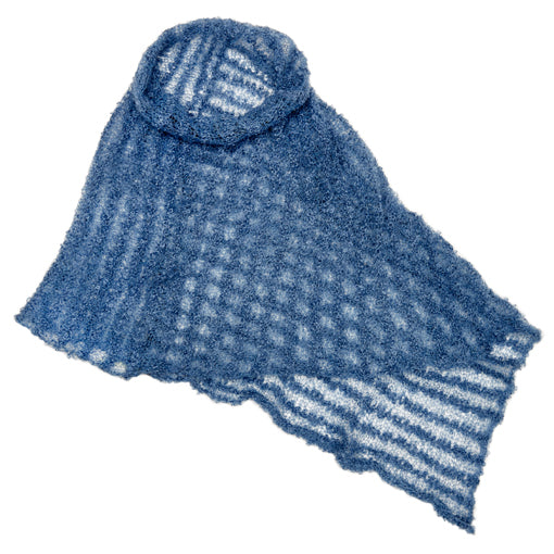 Blue mohair ponchini by Adeles Mohair made in South Africa for the Mohair Mill Shop