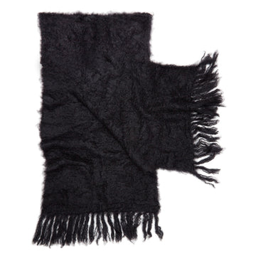 Black mohair fluffy shawl by Adeles Mohair made in South Africa for the Mohair Mill Shop