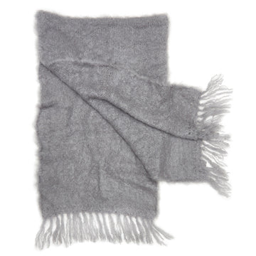 Grey mohair fluffy shawl by Adeles mohair made in South Africa for the Mohair Mill Shop