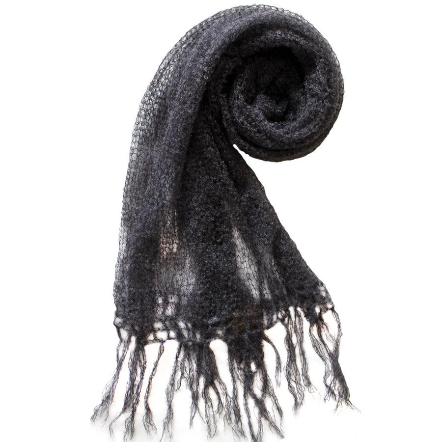 Extra Fine Mohair Scarf | Charcoal