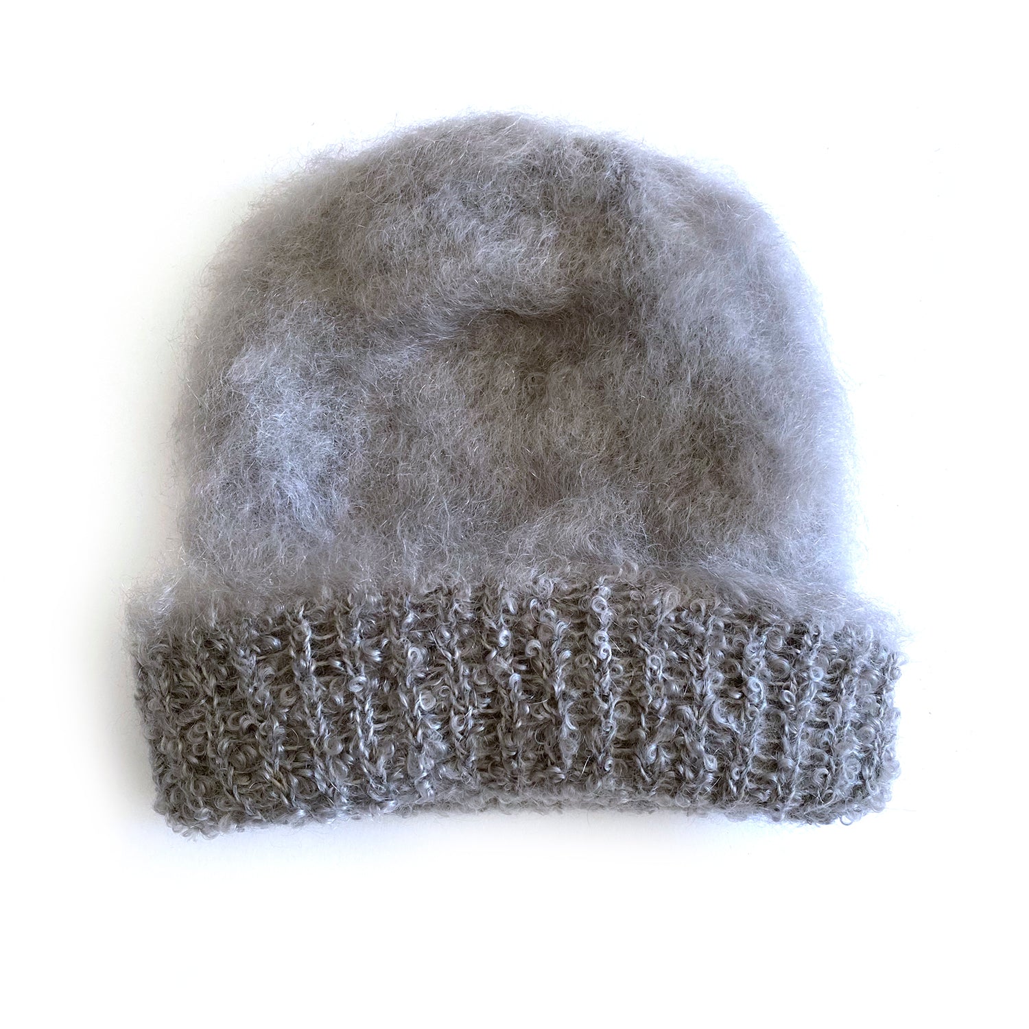 Mohair Fluffy Beanie Light Grey The Mohair Mill Shop