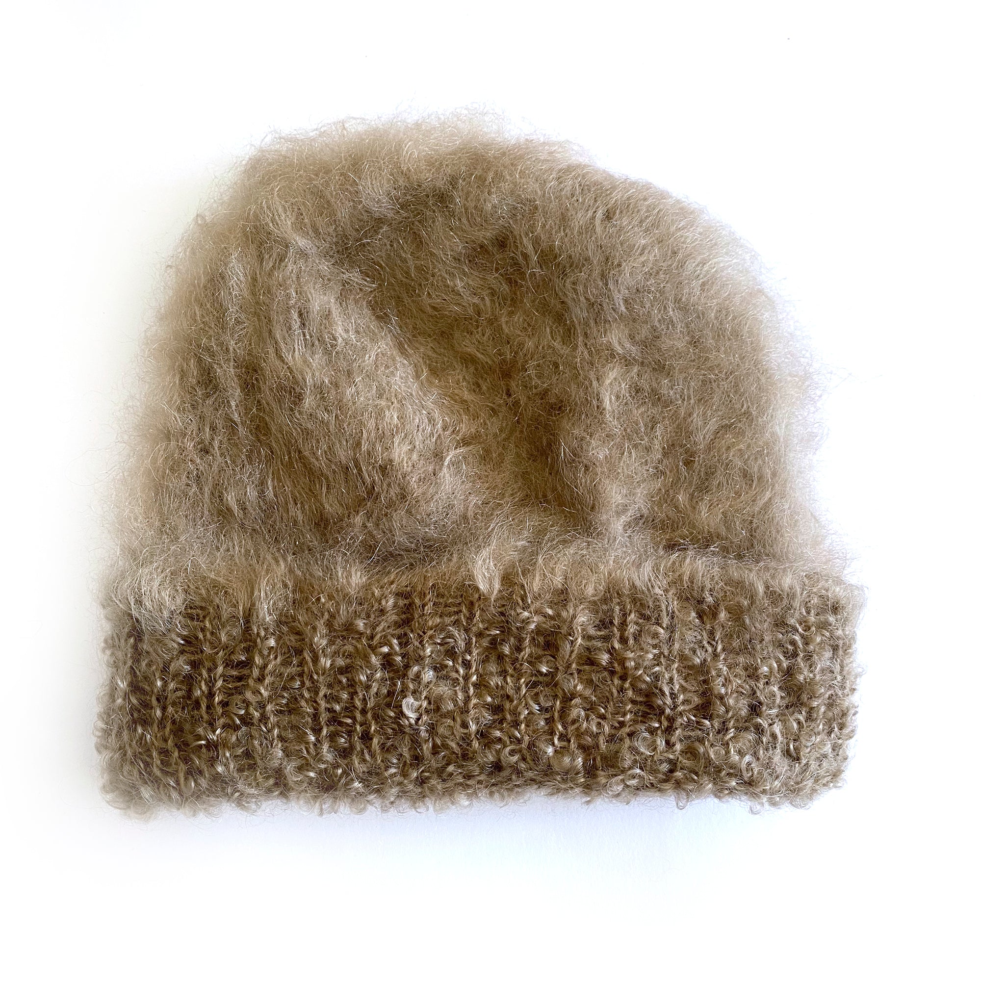 Mohair Fluffy Beanie Dark Caramel – the mohair mill shop