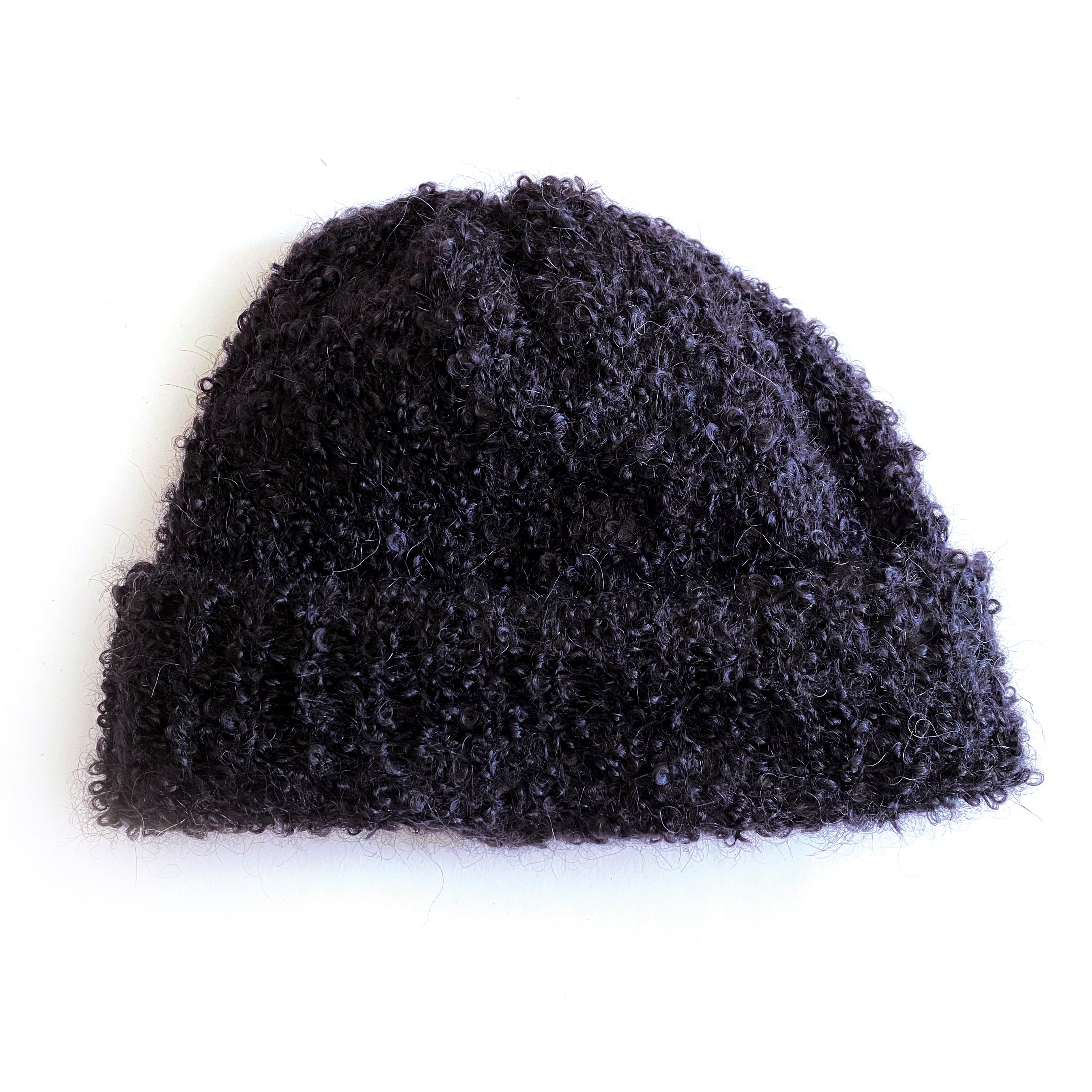Mohair Boucle Beanie Black The Mohair Mill Shop