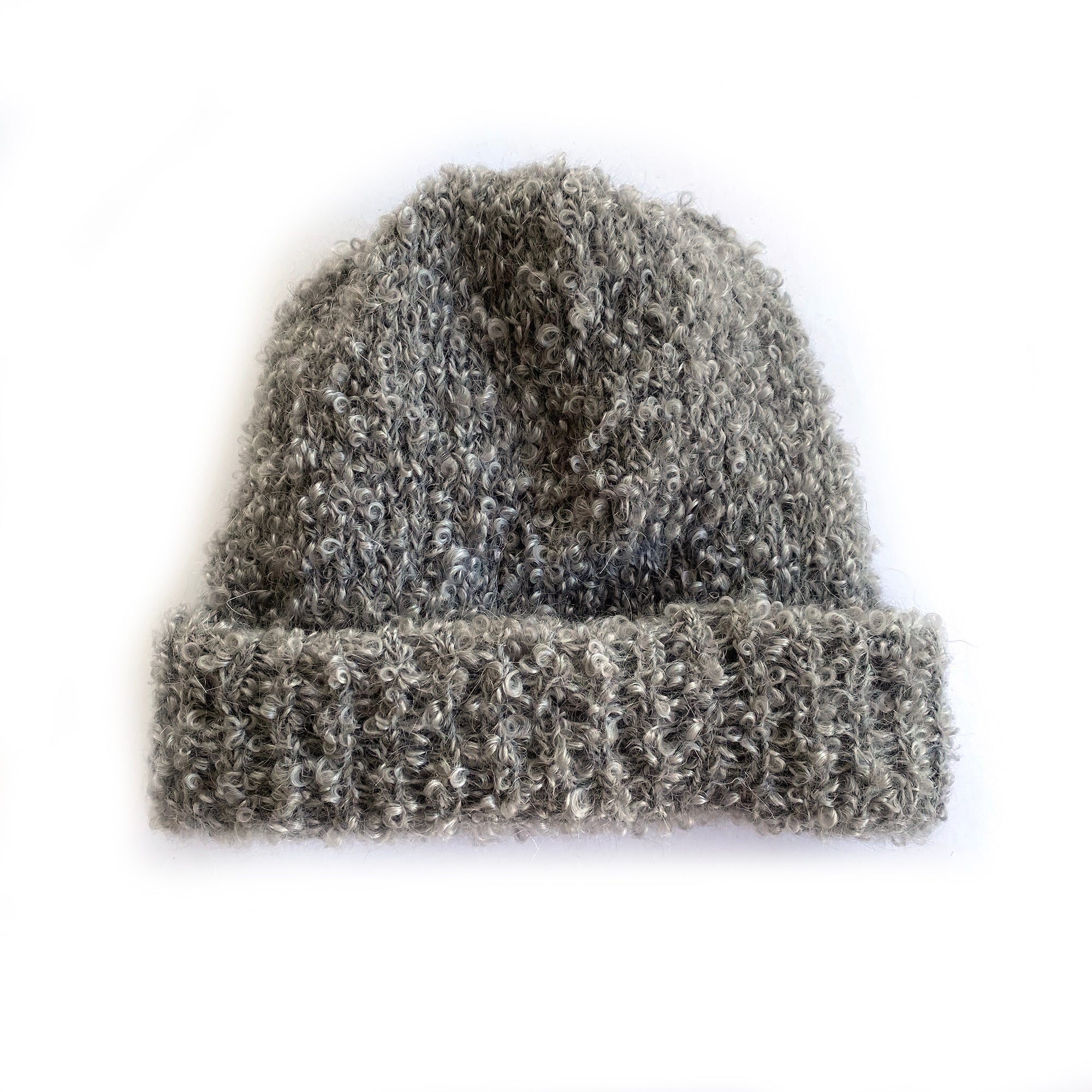 Mohair Boucle Beanie Light Grey The Mohair Mill Shop