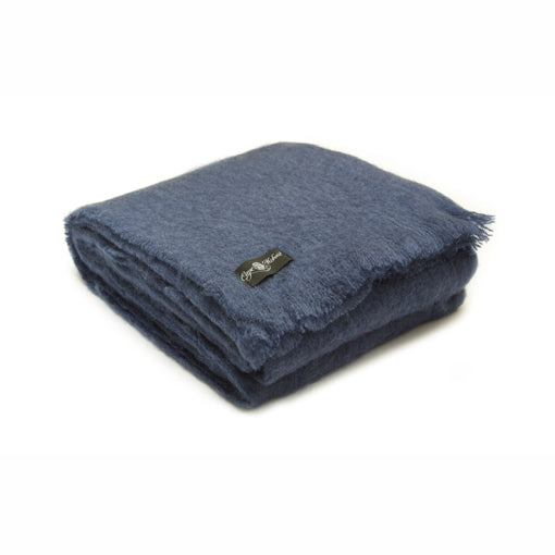 Midnight Blue Mohair Blanket