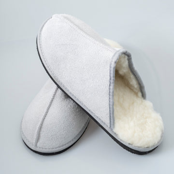 Mule Sheep skin Slippers -Grey