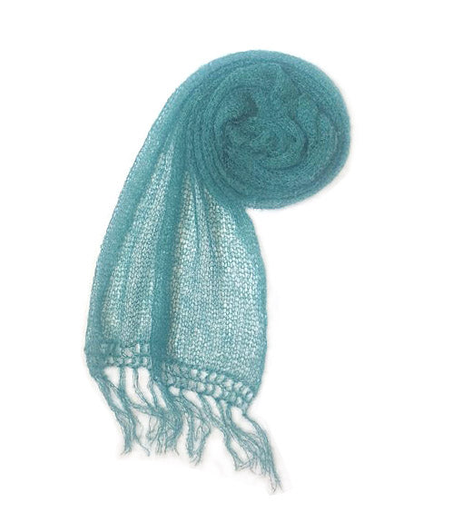 Extra Fine Mohair Scarf | Turquoise green